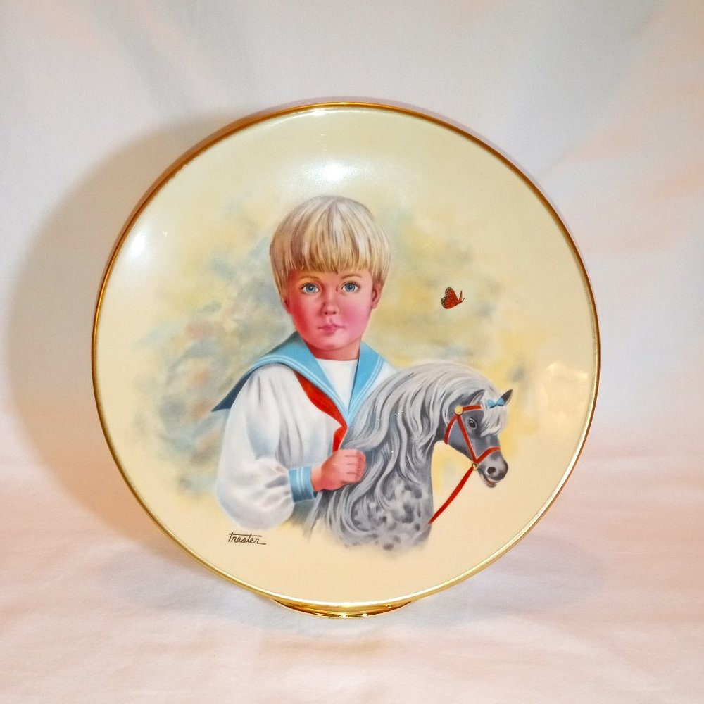 The Royal Collection Little Men Come Ride with Me Signed Plate